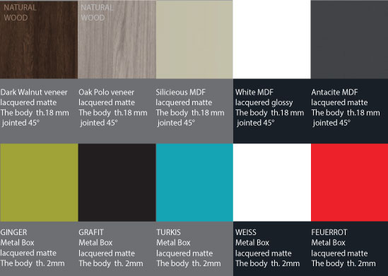 YaCube Cabinet Color Choices